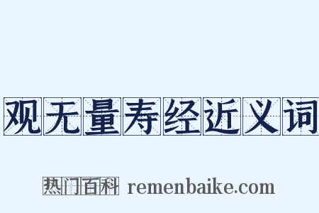观无量寿经近义词是什么意思的图片